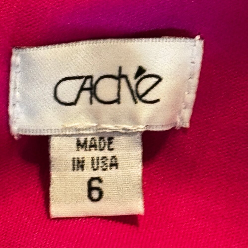 Stunning Cache Pink One-Shoulder Rhinestone Cocktail Dress – Size 6 - Picture 6 of 11